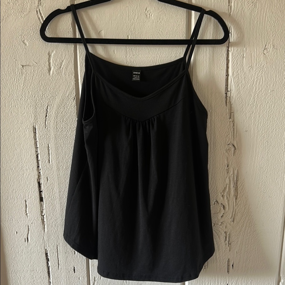 SHEIN Black Smocked Camisole Top
